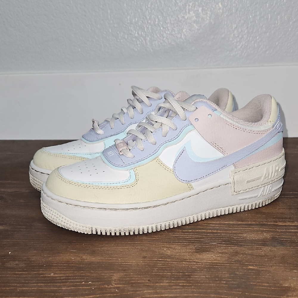Nike Air Force 1 Shadow Pastel Sneakers White Glacier Blue Ghost - Size 8.5